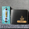 Best Rakhi gifts for brother in India - wallet and personalized Rudraksha Rakhi combo