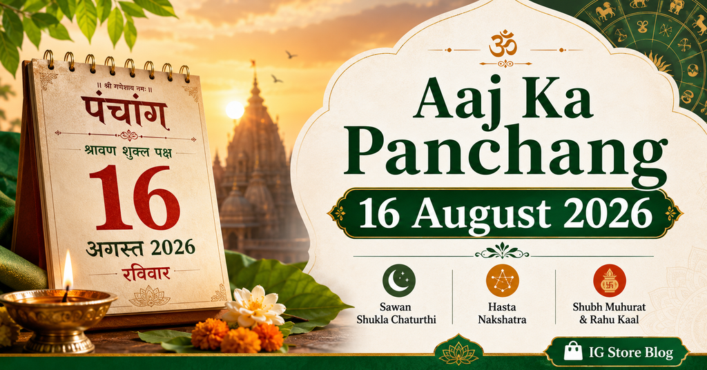 Aaj Ka Panchang 16 August 2026 Sawan Shukla Chaturthi Hasta Nakshatra shubh muhurat and Rahu Kaal
