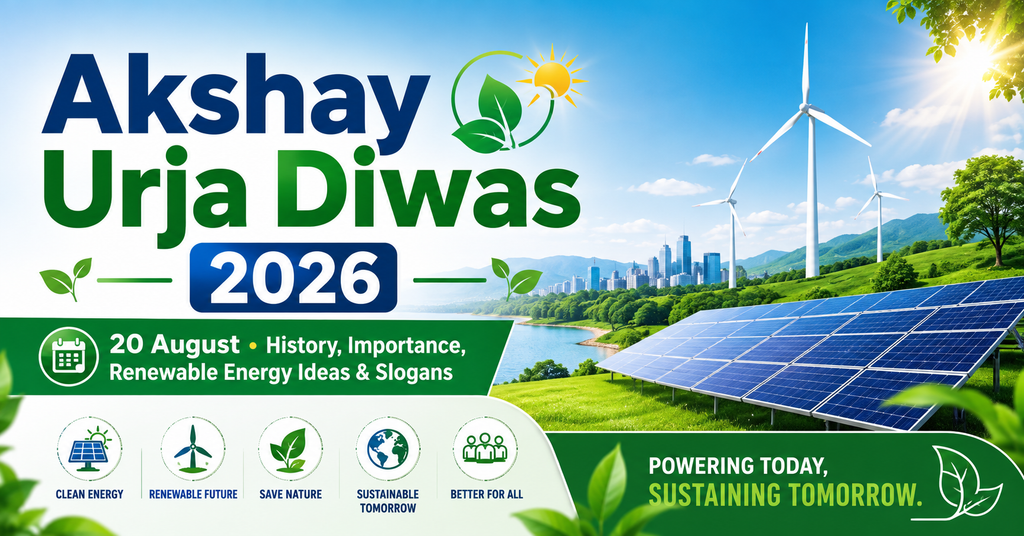 Akshay Urja Diwas 2026 20 August history importance renewable energy ideas and slogans