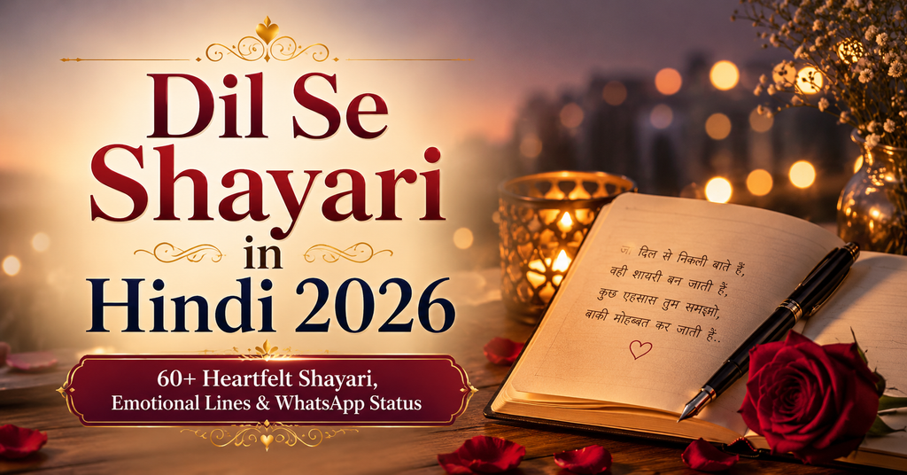 Dil Se Shayari in Hindi 2026 heartfelt shayari emotional lines and WhatsApp status