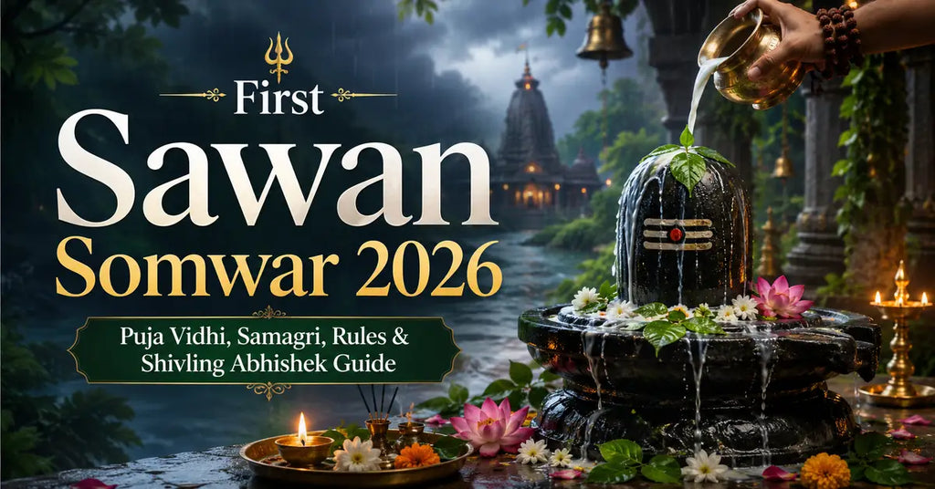 First Sawan Somwar 2026 puja vidhi, samagri, rules and Shivling abhishek guide