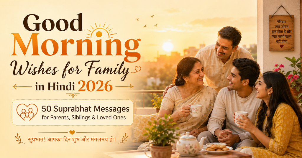 Good Morning Wishes for Family in Hindi 2026 with 50 Suprabhat messages for parents siblings and loved ones