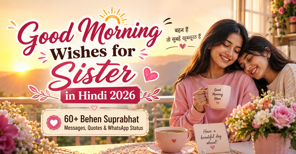 Good Morning Wishes for Sister in Hindi 2026 Behen Suprabhat messages quotes and WhatsApp status