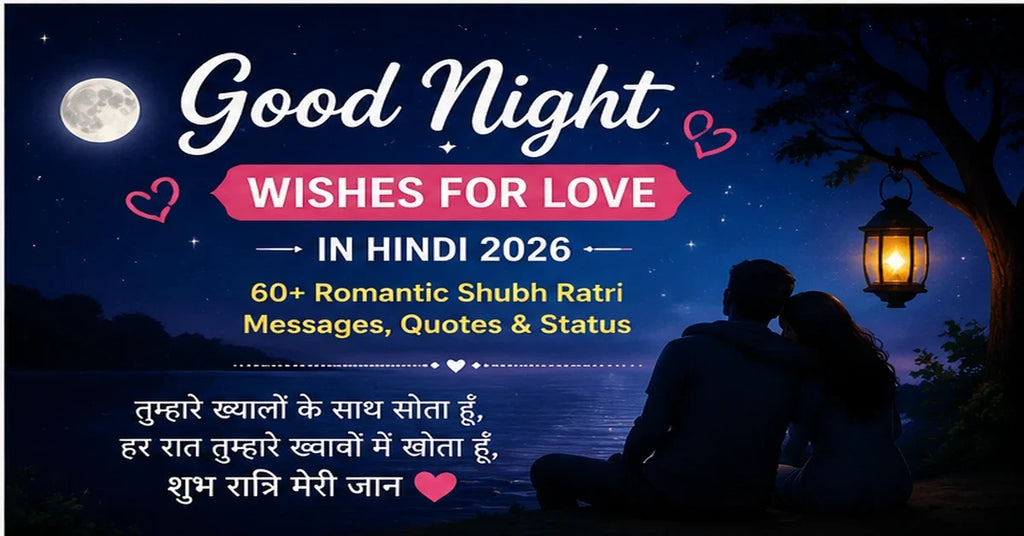 Good Night Wishes for Love in Hindi 2026 romantic Shubh Ratri messages quotes and status