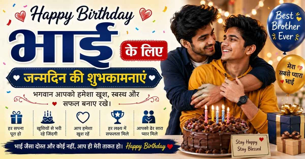 Happy Birthday Wishes for Brother in Hindi | भाई के लिए जन्मदिन की शुभकामनाएं