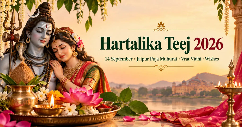 Hartalika Teej 2026 - 14 September - Jaipur Puja Muhurat Vrat Vidhi Wishes