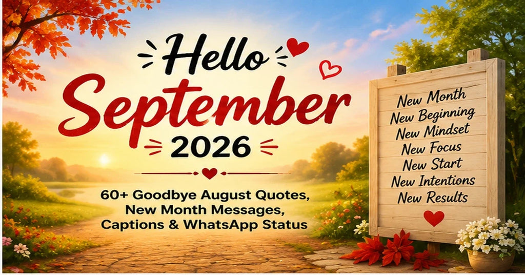 Hello September 2026 Goodbye August quotes new month messages captions and WhatsApp status