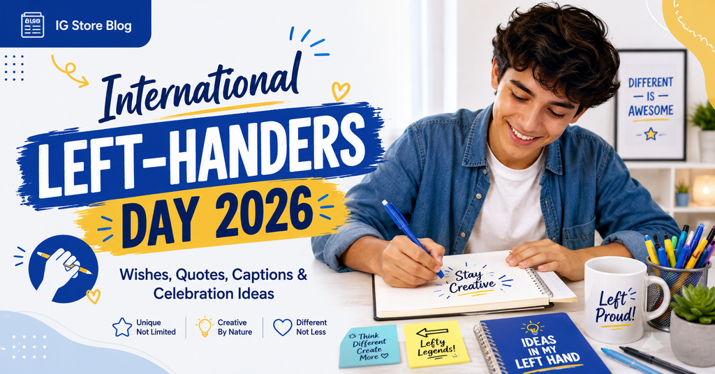International Left-Handers Day 2026 banner with wishes, quotes, captions and celebration ideas