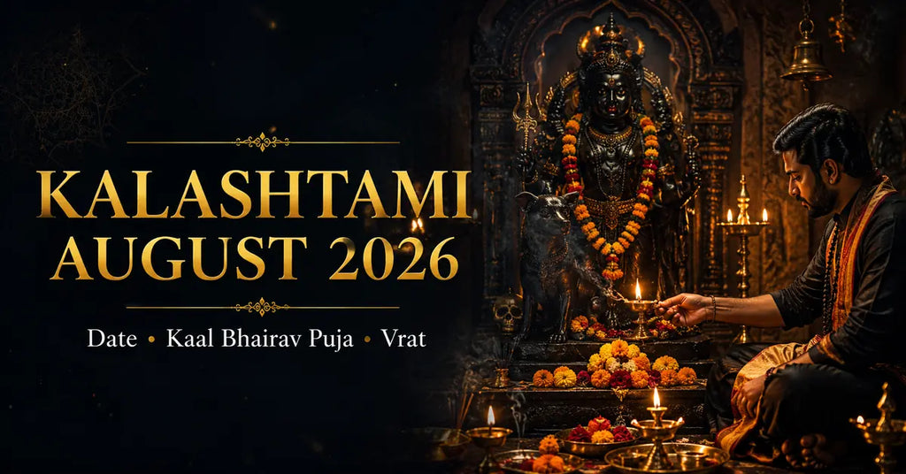 Kalashtami August 2026 date, Kaal Bhairav puja and vrat guide with devotional temple scene