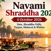 Navami Shraddha 2026 4 October date Shraddha Vidhi Tarpan Muhurat Wishes