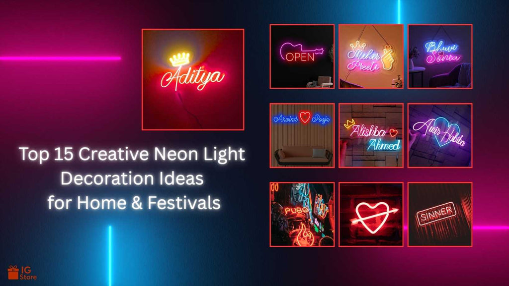 Neon light decoration ideas for home and festivals