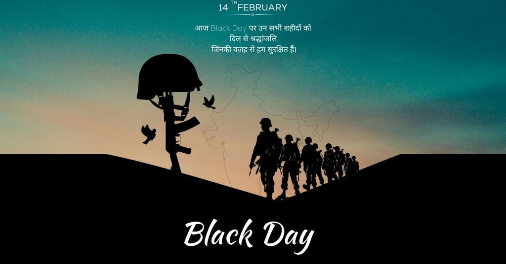 Pulwama Shaheed Diwas tribute with Black Day wishes in Hindi