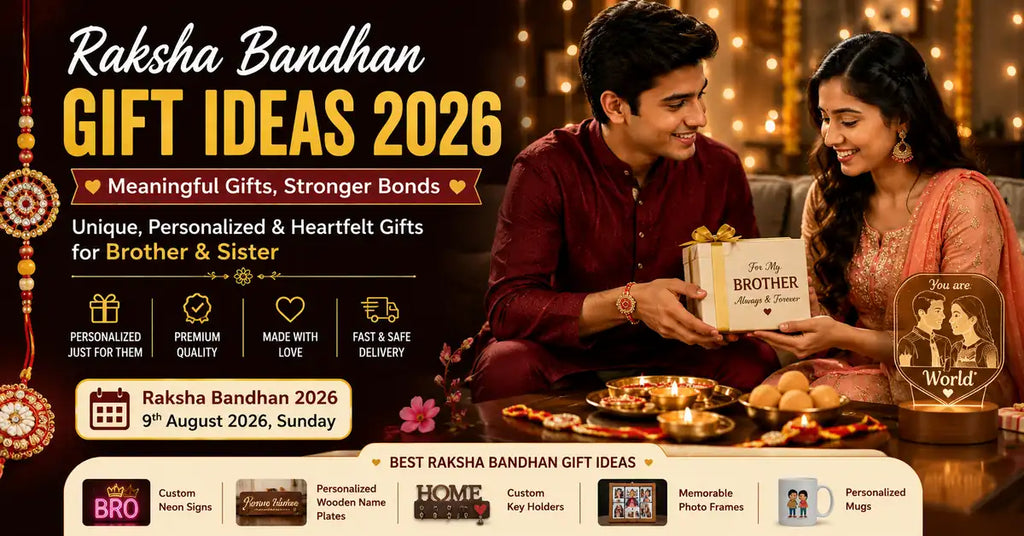 Raksha Bandhan Gift Guide 2026 with personalized gift ideas for brother and sister
