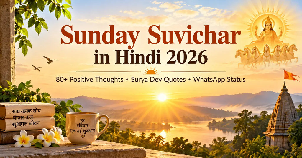 Sunday Suvichar in Hindi 2026 - 80+ Positive Thoughts Surya Dev Quotes WhatsApp Status