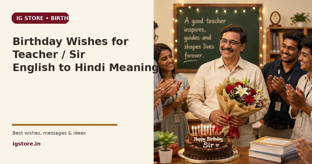 Birthday Wishes for Teacher and Sir English to Hindi Meaning cover