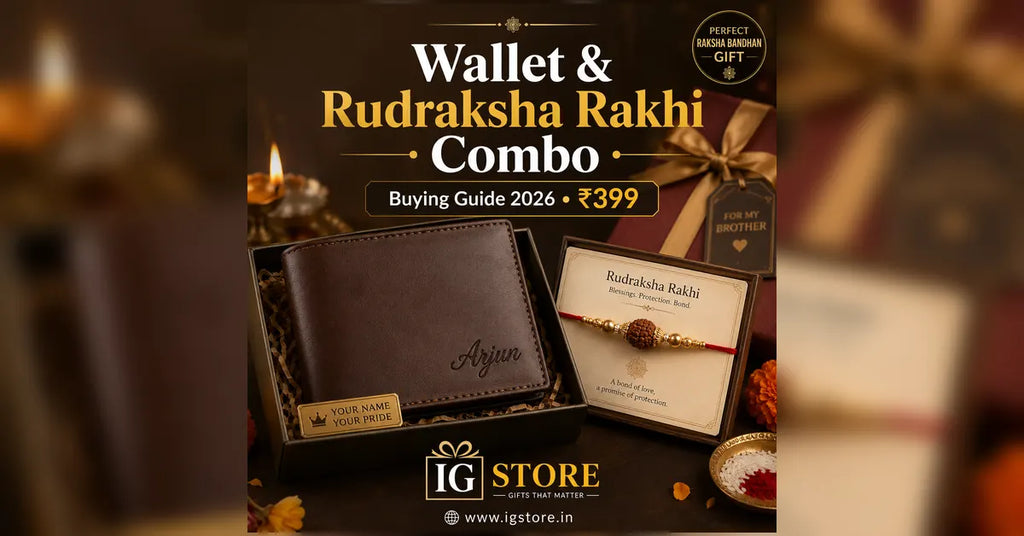 Personalized wallet and Rudraksha Rakhi combo buying guide 2026 banner