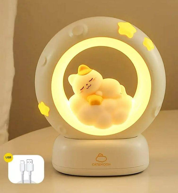 Sleeping Cat LED Night Light Lamp – Soft Glow with Touch Control for Kids & Cozy Decor - IG Store