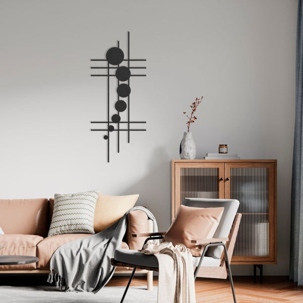 Wooden Abstract Vertical Wall Art Decor Above Console Table – 20x9 inch Modern Home Decor