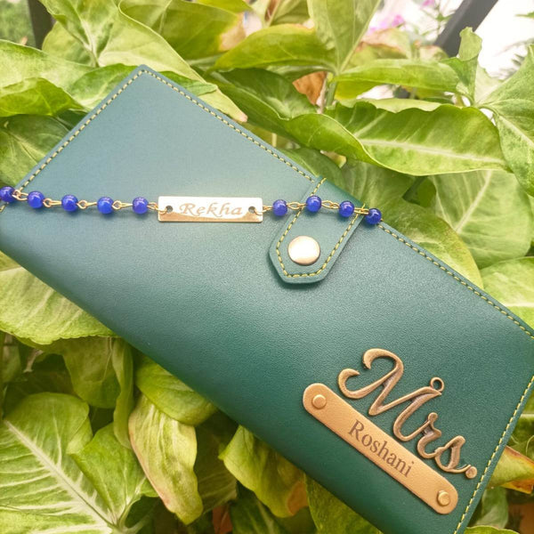 Customized Bhabhi Wallet + Rakhi Combo – Personalized Gift Set for Raksha Bandhan - IG Store