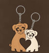 Wooden Dog Couple Keychain – Cute Puppy Love Design for Couples & Pet Lovers - IG Store