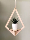 Minimalist Wooden Hanging Plant Stand – Modern Geometric Design - IG Store