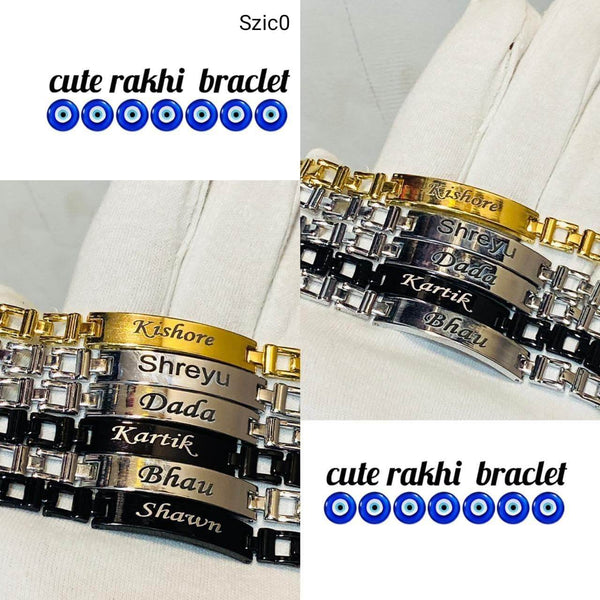 Men’s Fancy Bracelet Rakhi – Personalized Engraved Rakhi for Brother - IG Store