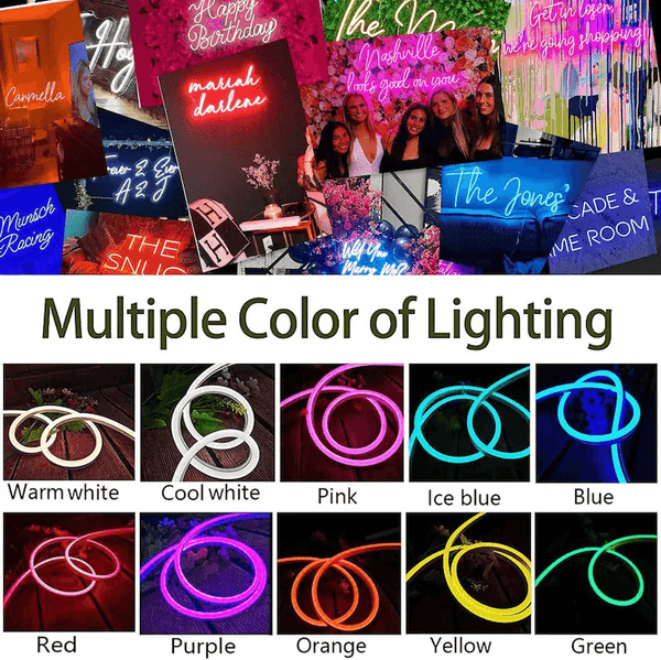 Custom Name Neon Sign – Personalized LED Wall Decor with Heart Shape | Bedroom & Birthday Gift - IG Store