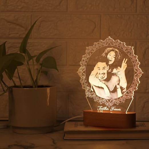 Personalized 3D Illusion Acrylic Photo Lamp for Couples – Custom Name, Date & Picture | Romantic LED Night Light Gift for Anniversary, Wedding, Valentine, Husband & Wife - IG Store