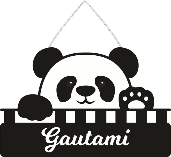 Customized Wooden Name Plates for Kids – Cute Panda Design with Name - IG Store