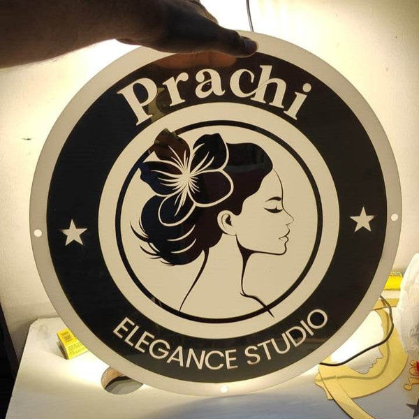 Custom Acrylic Round Name Plate & Business Sign Board - IG Store
