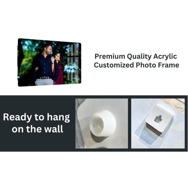 Acrylic Wall Mount Frameless Photo Frame – 8"x12" Clear Poster Frame for Anniversary, Birthday & Special Moments