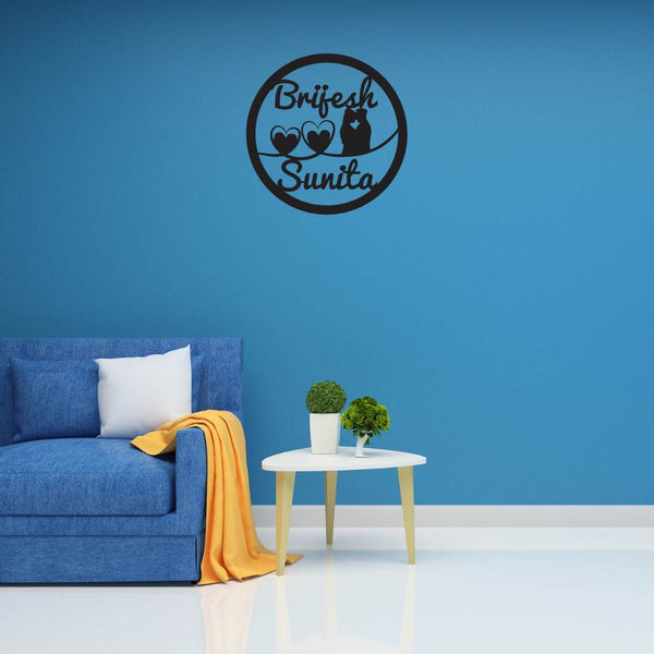 Customized Husband Wife Name Wall Decor | Personalized Couple Name Wooden Wall Hanging - IG Store