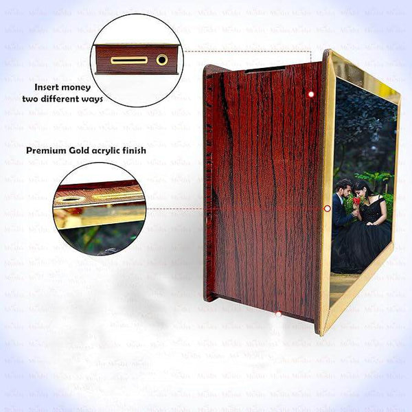 Custom Photo Saving Money Box – Personalized Wooden Piggy Bank with Picture Frame - IG Store