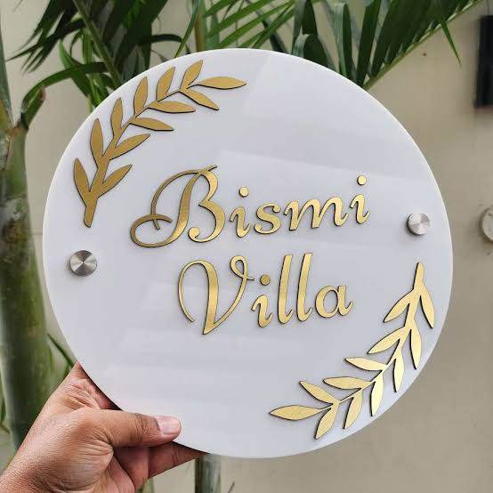 Custom Acrylic Round Name Plate & Business Sign Board - IG Store