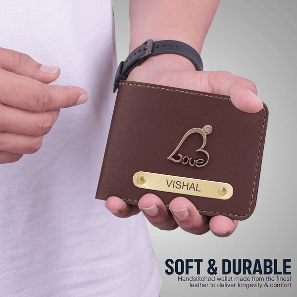Personalized Men's Wallet – Custom Name & Charm Leather Wallet | Gift Box Included - IG Store