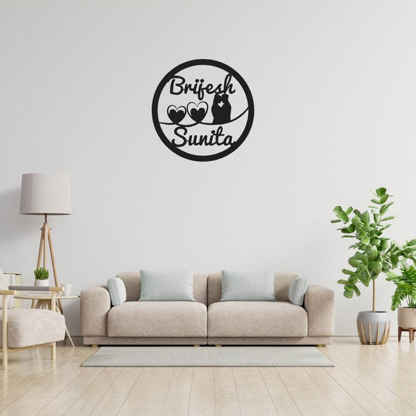 Customized Husband Wife Name Wall Decor | Personalized Couple Name Wooden Wall Hanging - IG Store