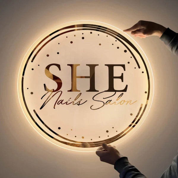 3D Custom Backlit Sign Board for Shop, Café, Bar & Salon – Acrylic LED Glow Name Board - IG Store