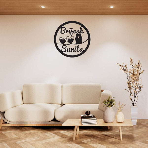 Customized Husband Wife Name Wall Decor | Personalized Couple Name Wooden Wall Hanging - IG Store