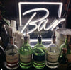Front view of Neon Bar Light Table & Wall