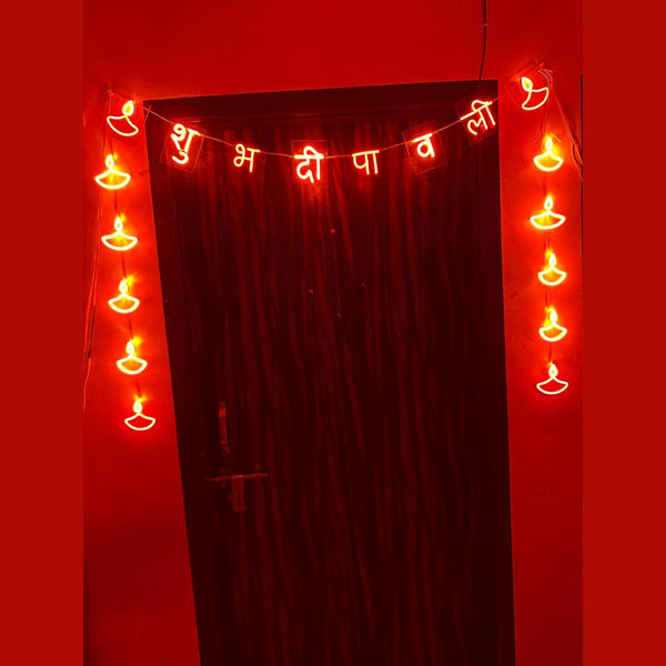 Shubh Deepawali Neon LED Lights | Diwali Decoration for Wall & Door