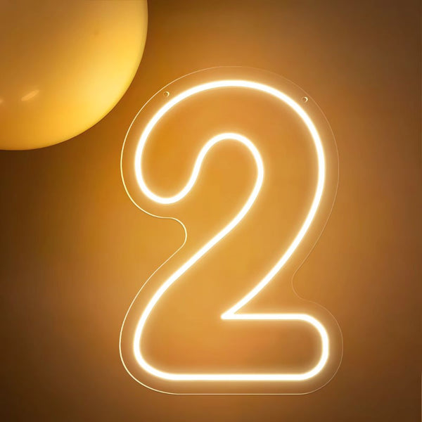 1-9 Neon LED Number Lights (12 Inch) | Happy Birthday Decoration Light | Party, Wedding & Room Decor Neon Sign