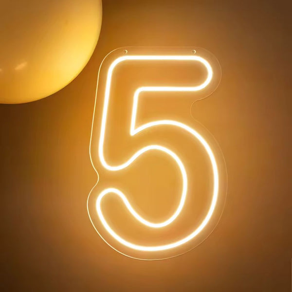 1-9 Neon LED Number Lights (12 Inch) | Happy Birthday Decoration Light | Party, Wedding & Room Decor Neon Sign