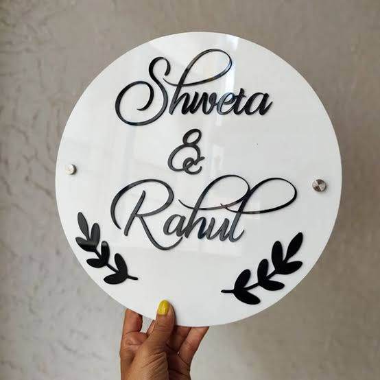 Custom Acrylic Round Name Plate & Business Sign Board - IG Store