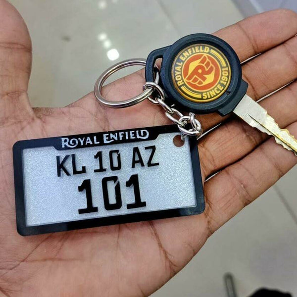 Customized Bike number plate Keychains for Bike Riders | Personalized Name Keyring - IG Store