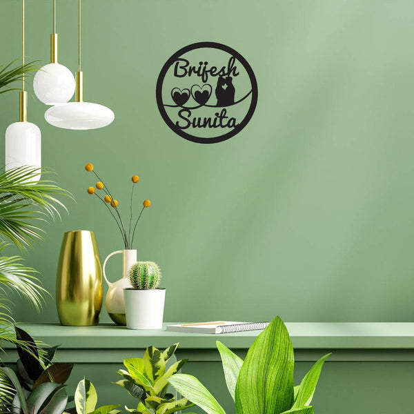 Customized Husband Wife Name Wall Decor | Personalized Couple Name Wooden Wall Hanging - IG Store