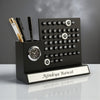 Personalized infinity calendar pen stand with clock and custom name plate for office desk gift