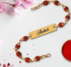 Personalized Rudraksha Name Rakhi – Custom Engraved Rakhi for Brother - IG Store