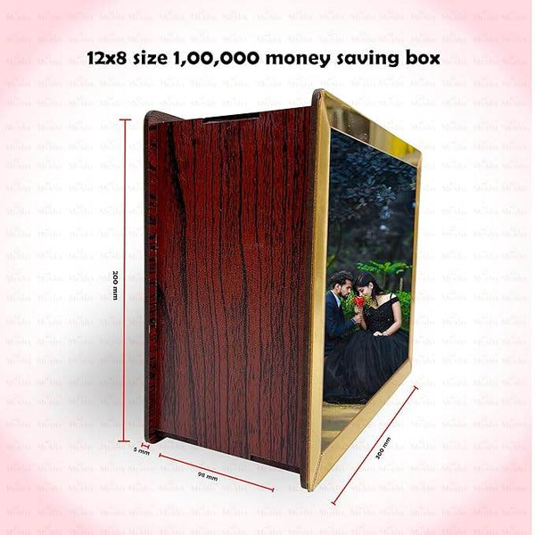 Custom Photo Saving Money Box – Personalized Wooden Piggy Bank with Picture Frame - IG Store