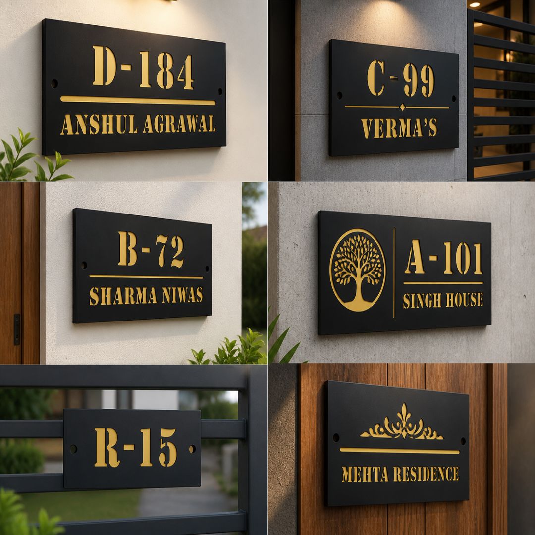 Premium Acrylic Name Plate for Home | Indoor & Outdoor