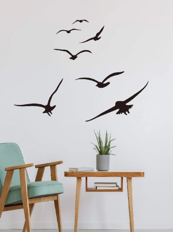 Seagull Wooden Wall Decor in Living Room – Modern Bird Wall Art Design by IG Store